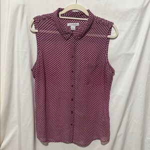 Liz Claiborne Textured Sleeveless Blouse - Purple
